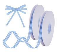UNICRAFTALE Gingham - Nastro lungo 45 m, in poliestere, a quadri, 10 mm, larghezza blu bufalo, a quadri, per primavera, estate, sottile, per il fai da te, accessori per capelli, idea regalo
