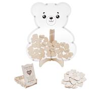 UNICRAFTALE Libro degli Ospiti per Baby Shower con Stelle di Legno per 30 Ospiti, Decorazioni per Baby Shower Alternative, Cornice per Foto, Ricordo di Gravidanza per le Future Mamme, Ricordo per