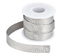 UNICRAFTALE Manicotto per cavi intrecciato espandibile in acciaio inossidabile 304 a maglia a nastro di rete scalabile manicotto piatto per cavi protettori per cavi tubolari per proteggere il cavo 4 m