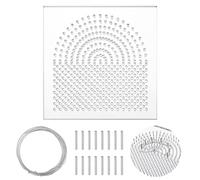 UNICRAFTALE Maschera per Piegare I Fili Elementi in Filo Quadrato 10x10 cm Pannelli per Avvolgimento di Filo Acrilico Organizzatore per Filo Interdentale con Picchetti in Metallo per Strumenti