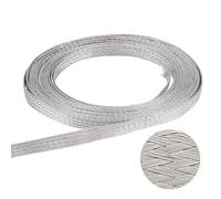 UNICRAFTALE Nastro Intrecciato In Acciaio Inossidabile Espandibile 6 m Manicotto per Cavo Intrecciato Maglieria Scalabile Nastro di Rete Piatto Manicotto per Cavo Cavo di Protezione Filo