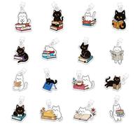 UNICRAFTALE Set da 16 pezzi con simpatici ciondoli per gatti, per tappi antipolvere di tipo C, in acrilico, adatto per e-reader, antipolvere, con ciondolo per gatti, accessorio protettivo antipolvere