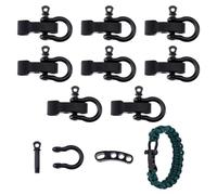 UNICRAFTALE Set di 10 fermagli a vite regolabili, colore nero, per braccialetti di sopravvivenza, 27 mm di lunghezza