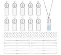 UNICRAFTALE Set di 10 flaconcini di vetro con ciondolo a forma di clessidra, per il fai da te, Bottle:34.5mm, Acciaio inossidabile