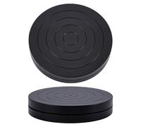 UNICRAFTALE Set di 2 giradischi in ceramica, colore nero, double face, 17,7 cm, in plastica, mini giradischi in ceramica, per lavori di artigianato e progetti di bricolage