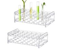 UNICRAFTALE Set di 24 fori in acrilico, supporto per provette in laboratorio, rettangolare, trasparente, con fori rotondi, per laboratorio chimico, 13,4 x 7,5 x 3,7 cm