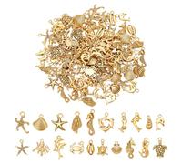 UNICRAFTALE Set di ciondoli a forma di stelle marine, con ciondolo a forma di delfino, stile tibetano, oceano, vita, pesce di mare, per la creazione di gioielli, Metallo non prezioso