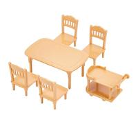 UNICRAFTALE Set di mobili per la casa delle bambole in plastica in scala 1:12: tavolo da pranzo e sedie con carrello da portata in miniatura accessori per la decorazione della casa delle bambole e