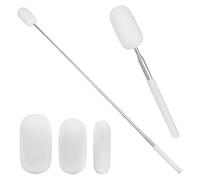 UNICRAFTALE Spugna telescopica per ceramica per rimuovere l'acqua in eccesso da ceramiche alte o strette, manico telescopico in acciaio inox bianco con 3 testine di ricambio in spugna assorbente