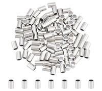 UNICRAFTALE STAS-UN0056-55-US12 - Perline distanziali tubolari in acciaio inossidabile 304, lunghezza 6 mm, foro da 3 mm, perline sfuse per braccialetti fai da te, collane e gioielli, 100 pezzi