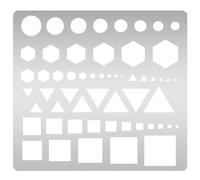 UNICRAFTALE Stencil in Metallo Modello Triangolo Fustelle Quadrate Stencil Modello di Disegno Circolare Stencil per Diario in Acciaio Inossidabile Misto Geometrico Fai Da Te Carta per Scrapbooking