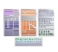 UNICRAFTALE Stencil in metallo per diario con modelli di banner lettere numeri riutilizzabili in acciaio inossidabile per taccuino a punti, mensola settimanale, monitoraggio abitudini marca pagina