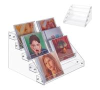 UNICRAFTALE Supporto per CD con 5 livelli in acrilico, trasparente, per CD, DVD, per conservare fino a 32 custodie standard, 30,5 x 26 x 20 cm
