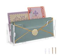 UNICRAFTALE Supporto Posta A Due Livelli In Acrilico Montato Organizzatore Di Posta Rettangolare Chiaro Rack Di Posta Appeso Porta Lettere Del Bancone Per Casa 25.9x7.9x10.2cm