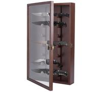 UNICRAFTALE Vetrina in legno con porta in vetro acrilico trasparente di cocco, coltello pieghevole militare, supporto militare, scatola per ombre per montaggio a parete, display da scrivania, 263 x