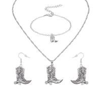 UNICRAFTALE Western West Cowboy Orecchini Set di Collane scintillanti Strass Nappe Orecchini Cowgirl Cristallo Cowboy Ciondolo Collana Per Le Donne Regali, Lega di acciaio