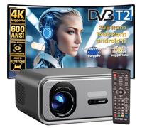 Unicview FHD3000 Proiettore con TDT, include DVB-T2 HD, Home Cinema con Android 11, 600 ANSI lumen, Auto Keystone, Messa a fuoco motorizzata, Keystone 4D, Zoom digitale, WiFi, Bluetooth, supporto 4K