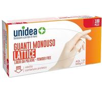 Unidea GUANTI IN LATTICE SENZA POLVERE UNIDEA MISURA LARGE 100 PEZZI
