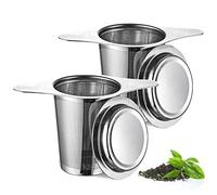 UNIDEAL 2pc Filtro per tè in Acciaio Inox con Coperchio, infusore per tisane, infusione, per the sfuso,colino/Tazza/Teiera/Bollitore