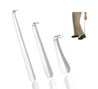 UNIDEAL 3 Pezzi Calzascarpe in Acciaio Inox, Calzascarpe in Metallo 42 cm e 29 cm e 15 cm, Calzascarpe Lungo, Medio e Corto per Donne Incinte, Anziani e Bambini, Adatto a Tutti i Tipi di Scarpe
