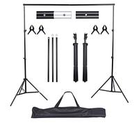 UNIDEAL Supporto Fondale Fotografico Regolabile 2x2m, Supporto di Fondale Fotografico, Alto Sfondo Regolabile Staffa, kit di supporto per sfondo con 4 Morsetti di Sfondo, Borsa per Fotografia.