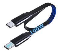 UNIDOPRO [ 1M Piatto Cavo USB-C a USB-C 100W per iPhone 15 Plus Pro Max | Galaxy S23 S22 | 10mm Lungo Connettore Tipo C Cavo per Blackview/DOOGEE/Ulefone/OUKITEL Rugged Smartphone Tablet