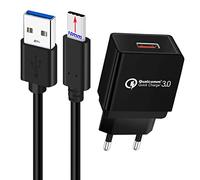 UNIDOPRO Alimentatore USB da Muro, 18W QC 3.0 Caricatore USB con 1M Cavo Tipo C 10mm Connettore per OUKITEL WP20 WP18 WP17 WP15 (S) WP13 WP10 5G WP9 WP7 WP5 Pro, K15 Pro / K15 Plus Rugged Smartphone