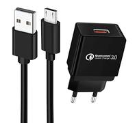 UNIDOPRO Quick Charge 3.0 Caricatore USB da Muro con 1M Cavo Micro USB per Blackview A60 A70 | Cubot Note 7/Note 20 | Doogee X95 X96 Pro N20 Pro | per Wiko Y81 Y62 Y61 Y60 Y51 View 4 3 Lite