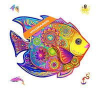 UNIDRAGON Puzzle Originali di Legno - Pesce Splendente, 700 pezzi, Dimensione Reale, 57 x 45 cm, Bellissimo Pacchetto Regalo, Forma Unica Miglior Regalo per Adulti e Bambini
