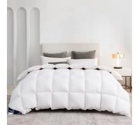 Uniency Piumino Letto Singolo Primaverile 240x260 cm, Copripiumino 100% Cotone, Piumone in Piuma 260x240 4 Stagioni, Caldo Trapunta Soffice e Traspirante (Certificato Oeko-TEX e RDS, Bianco, 2500gr)