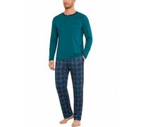 Uniexcosm Pigiama Uomo Invernale Cotone, Maniche Lunghe | 95% o 65% cotone, collo serafino con 3 bottoni, taschino, maniche lunghe, pantaloni scozzesi, vita elastica e tasche