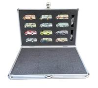UnifearPro 12 Pezzi Modello Autobus in Lega Collezionabile Veicolo in Miniatura Diecast con Custodia Ordinata in Alluminio Adatto per Scrivania Armadietto Angolo Collezione
