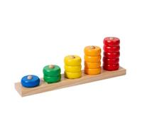 UnifearPro Abaco Aritmetico Gioco Educativo Bambini Abaco Legno Contare Anelli Stacker Numerico con Pioli E Anelli per Fondamenti Matematici Abilità Fini