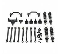 UnifearPro Auto Elettrica Accessorio Rc Set Ammortizzatori Idraulici Aste Collegamento Telaio in Metallo Compatibile 1/16 Crawler Pickup C74 4x4 Strade Montagna, Nero