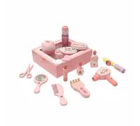 UnifearPro Children Barber Playset Set Parrucchiere Bambini Valigetta Vanity Kit Parrucchiere Pettine Gioco Forbici Finte Materiale in Legno Coperchio