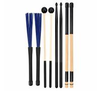 UnifearPro Drumstick Martello Spazzola Kit Bacchette Spazzole Mazze Strumenti Percussivi Materiale TPE Legno Metallo Nylon Funzione Sweep Jazz Adatto per Repertorio Jazz Pratiche Concerti