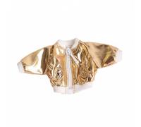 UnifearPro Giacca per Bambola Giacca Cappotto Giubbotto Trench Miniatura per OB11 E Altre BJD 1/12 con Cerniera Funzionale E Riflessi Olografici in Tessuto, Giallo