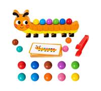 UnifearPro Gioco di Perline con Schede di Pattern Non Tossico Gioco con Perline a Forma Compatto Giocattolo Educativo per Casa, Asilo, Bruco