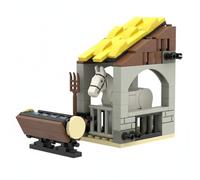 UnifearPro Medievale Cavalli Kit Assemblaggio Blocchi Compatibili con Mangiatoia Separata Materiale Struttura Solida Adatto per Modellismo Diorama Collezionismo Gioco di Ruolo, Stall Greppia
