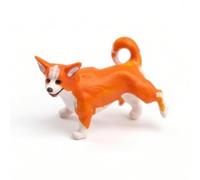UnifearPro Miniatura Cane Figurina Modello Statuina in 1/64 per Diorami Materiale Solido Dettagli Realistici Adatta Plastici Esposizioni Collezioni Scene Urbane, Corgi Che Urina