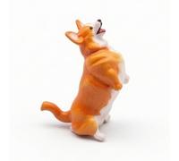 UnifearPro Miniatura Cane Figurina Modello Statuina in 1/64 per Diorami Materiale Solido Dettagli Realistici Adatta Plastici Esposizioni Collezioni Scene Urbane, Corgi Che Salta