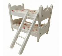 UnifearPro Miniatura di Letto a con Struttura a in Legno E Laterale per La Camera Delle Bambole con Testiera E Pediera Decorativa con Motivi Floreali Adatto per Esposizione E Collezione