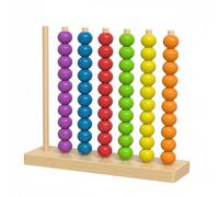 UnifearPro Perline Didattiche Bambini Gioco Educativo Set Impilabile Tavola con Pioli Blocchi Conta Colori Legno Resistente per Concentrazione Manualità Pensiero, S