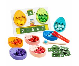 UnifearPro Puzzle di Dinosauri con Uova Colorato | Educativo, Gioco con Vassoi a Forma di Uovo Dinosauro, Didattico, Gioco Coordinazione Occhio-Mano in Legno