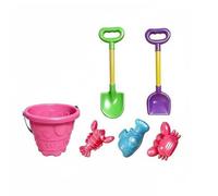 UnifearPro Set Accessori Sabbia Bambini Secchiello Paletta Stampi Spiaggia in Plastica Resistente con Sacca Rete Adatto per Spiaggia Cortile Viaggio, 89-38 Set 6 Pezzi