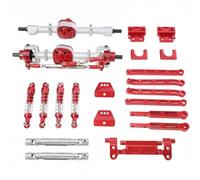 UnifearPro Set Componenti Auto Rc in Metallo Kit Assale Sospensioni Ingranaggi Telaio Ammortizzatori Regolabili per Fondi Adatto a MN82 LC79 Mn82pro Uso Ricreativo Raduni Pista Indoor, Red