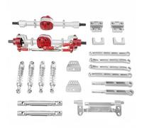 UnifearPro Set Componenti Auto Rc in Metallo Kit Assale Sospensioni Ingranaggi Telaio Ammortizzatori Regolabili per Fondi Adatto a MN82 LC79 Mn82pro Uso Ricreativo Raduni Pista Indoor, Silver