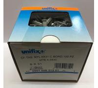 UNIFIX CONFEZIONE 100 PZ Tasselli e viti NYLON 6 X 30 CON BORDO Vite 4,5 X 40 UNIFIX