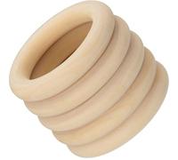 Unifizz 20 anelli in legno naturale non finiti da 60 mm, per artigianato, spessore 10 mm, per fai da te, connettori per ciondoli, creazione di gioielli, forniture macramè