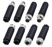 Unifizz Connettore M8 a 4 pin maschio + femmina, 8 mm, codice A, connettore circolare industriale, sensore cablabile 60 V 4 A AC/DC IP67 adattatore di tipo dritto